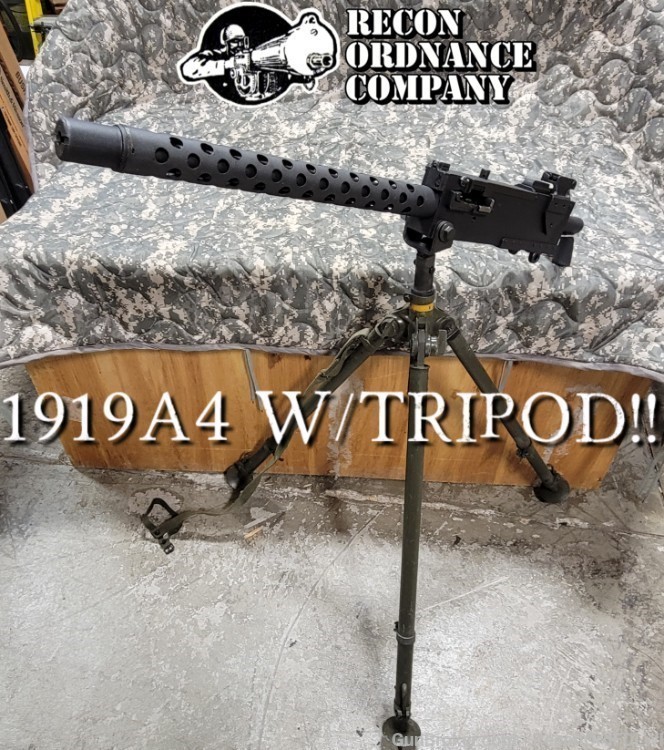 Excellent 1919A4 .308 Semi-Auto LMG! Includes A4 Tripod, Hard Case, Links!-img-0