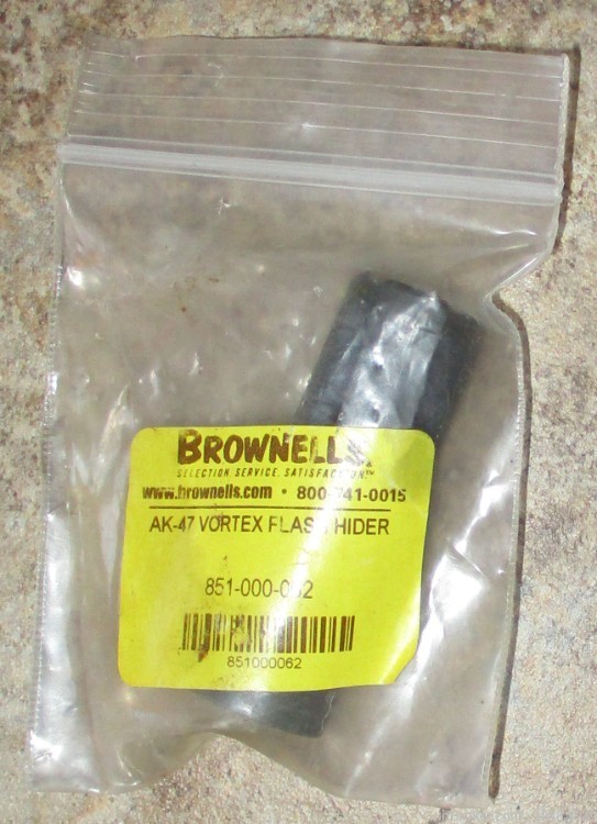 Brownells AK-47 VORTEX Flash Hider 851-000-062 NEW in the Original Package-img-0