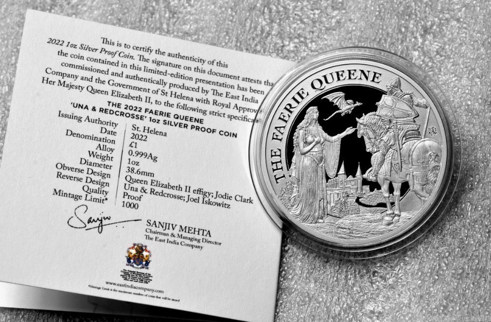 2022 = St. Helena- 1oz Proof silver -  Faerie Queen coin-img-4