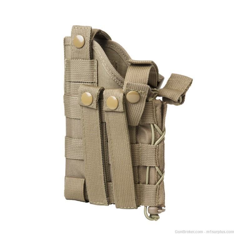 TAN MOLLE Gun Holster + Mag Pouch fits CZ P-10 P-09 CZ75 Pistol Handgun-img-2