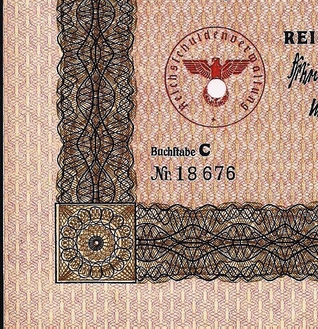 German Treasury Loan 5000 RM 1937 with swastika-img-1