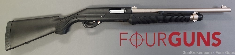Benelli Nova Tactical Pump Action Shotgun 3.5" 12ga 18.5" 4+1Rd Nickel-img-0