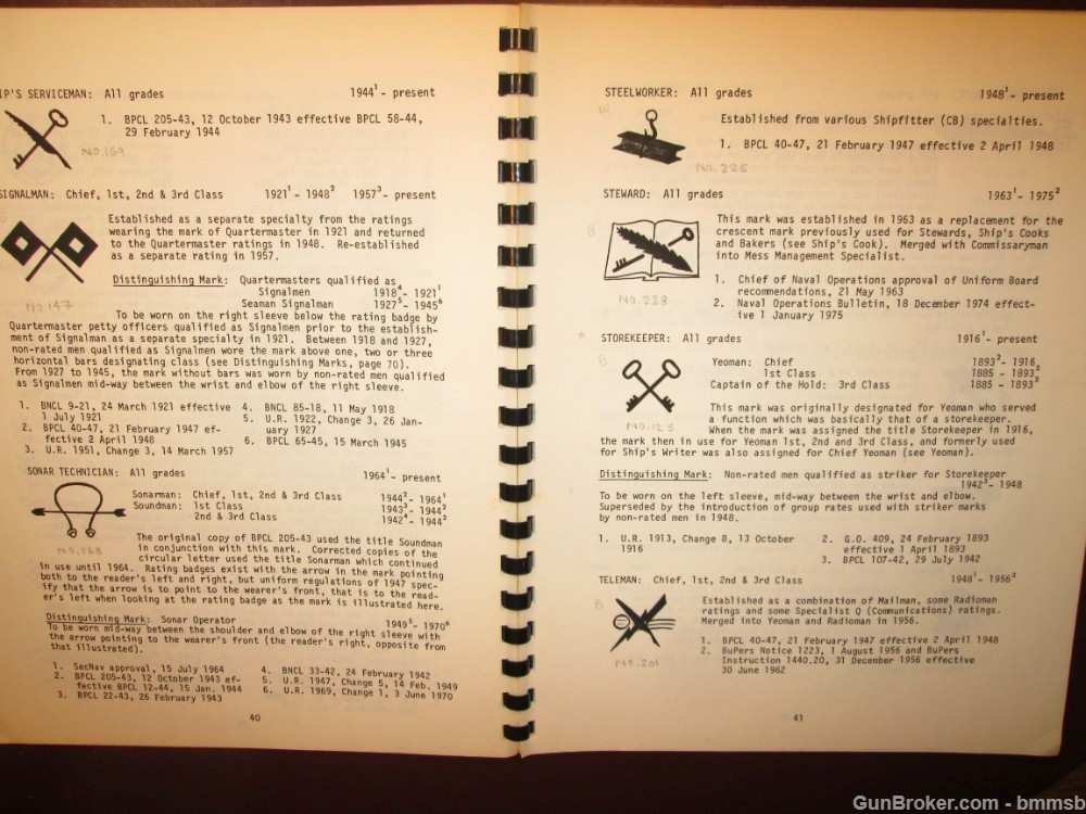 U.S. NAVY RATING BADGES, SPEC. MARKS, DIST. MARKS 1885-1982 By John  Stacey-img-20