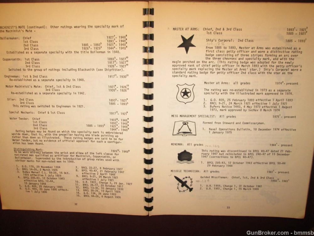 U.S. NAVY RATING BADGES, SPEC. MARKS, DIST. MARKS 1885-1982 By John  Stacey-img-19