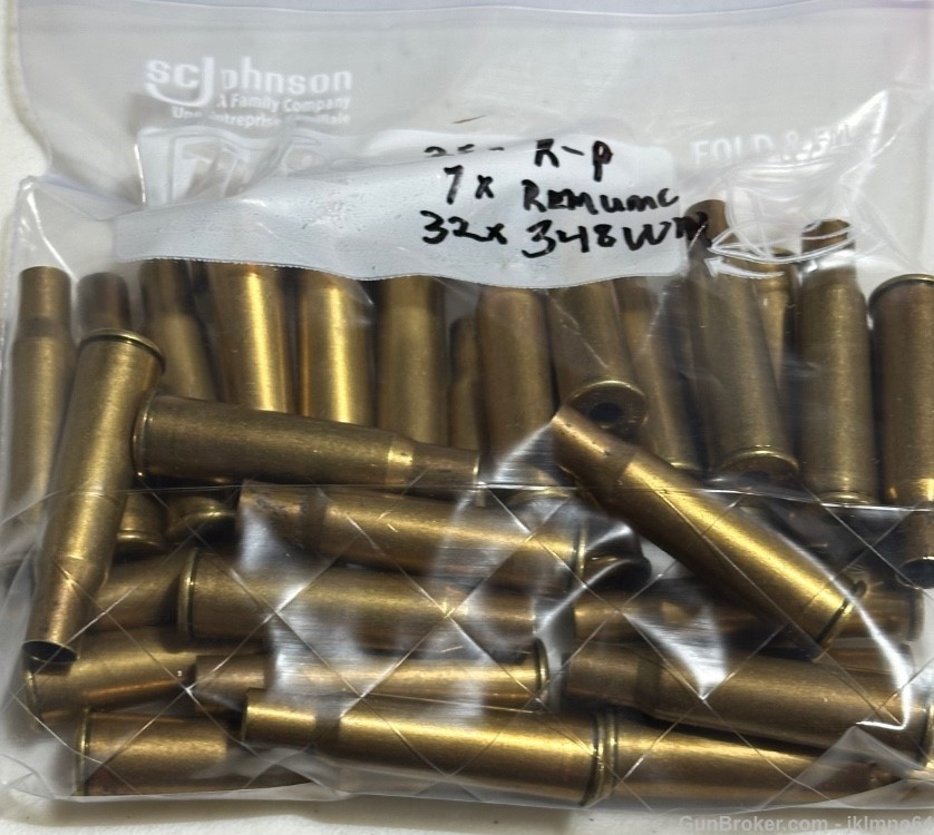 32 pieces of Remington variants 348 Win fired brass cases -img-2