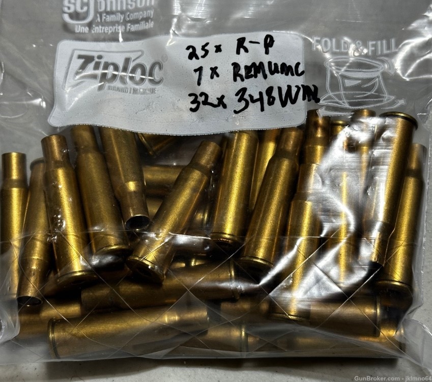32 pieces of Remington variants 348 Win fired brass cases -img-0