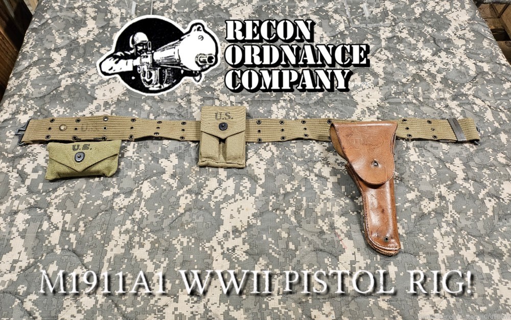 WWII M1911A1 Pistol Rig, 100% Genuine USGI Accessories! M1911 1911 1911A1-img-0