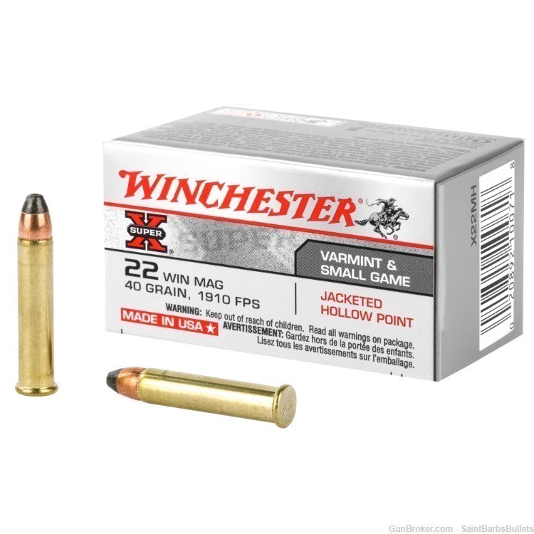 Winchester Super X .22 WMR 40 Grain Jacketed Hollow Point - 50 Rounds-img-0