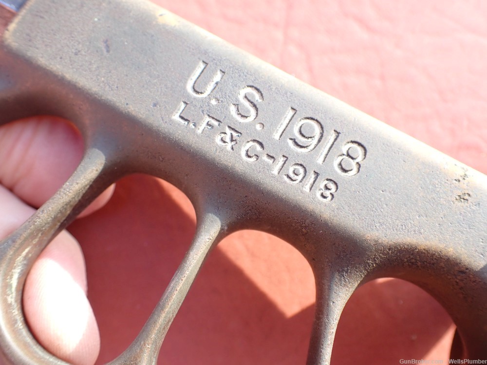 WWI US 1918 LF&C TRENCH KNUCKLE KNIFE WITH ORIGINAL LF&C 1918 SCABBARD MK I-img-18