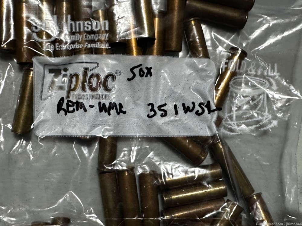 50 pieces Rem-UMC 351 WSL SL 351 Winchester Self-Loading fired brass cases-img-0