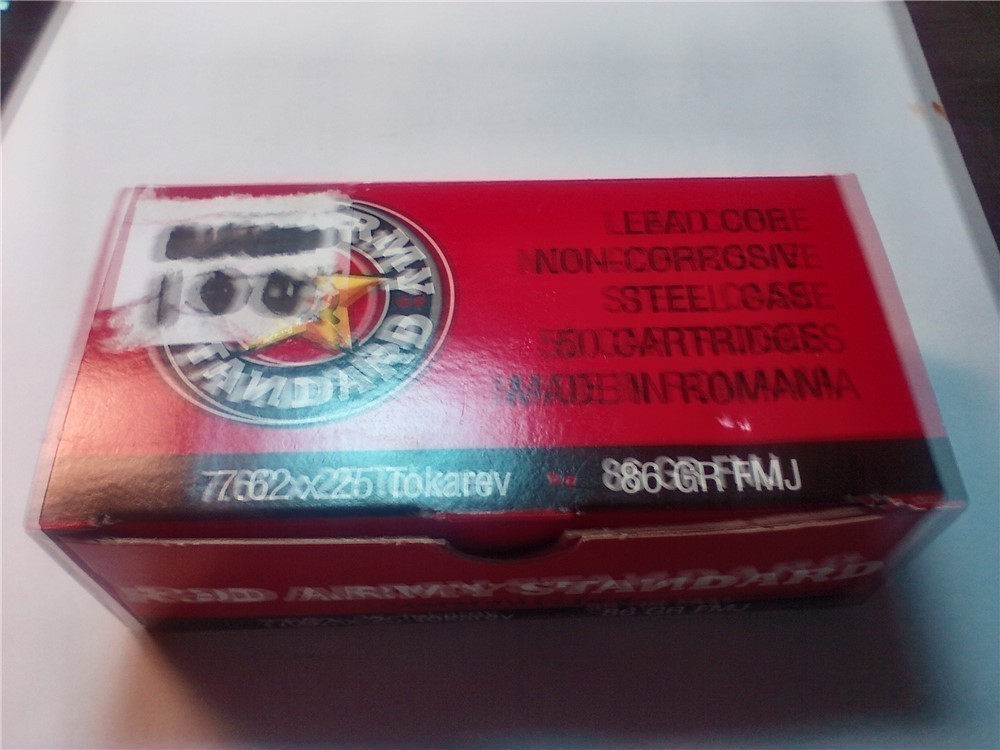Red Army 7.62 x 25 Tokarev 86 grainFMJ ammo 50 rounds-img-3