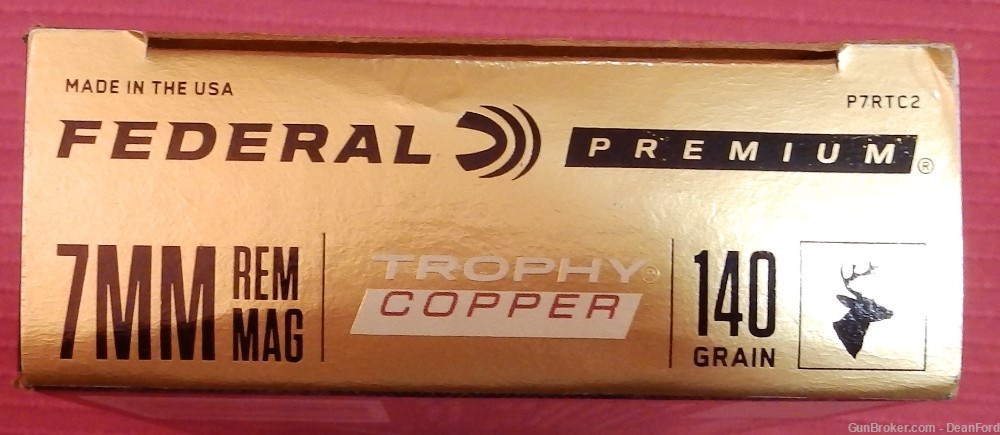 Federal Premium 7mm Rem. mag Trophy Copper ammo 140 gr. 17 rds & 3 empties-img-0