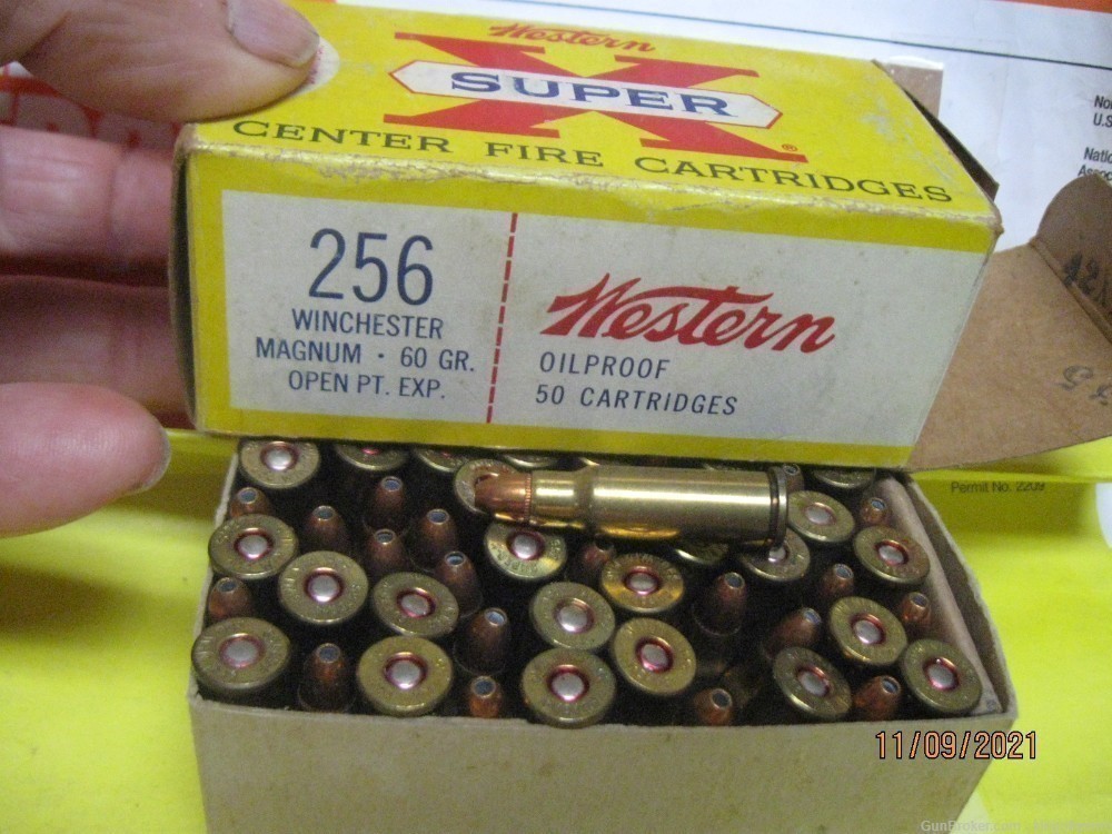 RARE Now 256 Win Mag Original Super-X Box 50 rds 60 gr HP Ammo; more avail-img-2