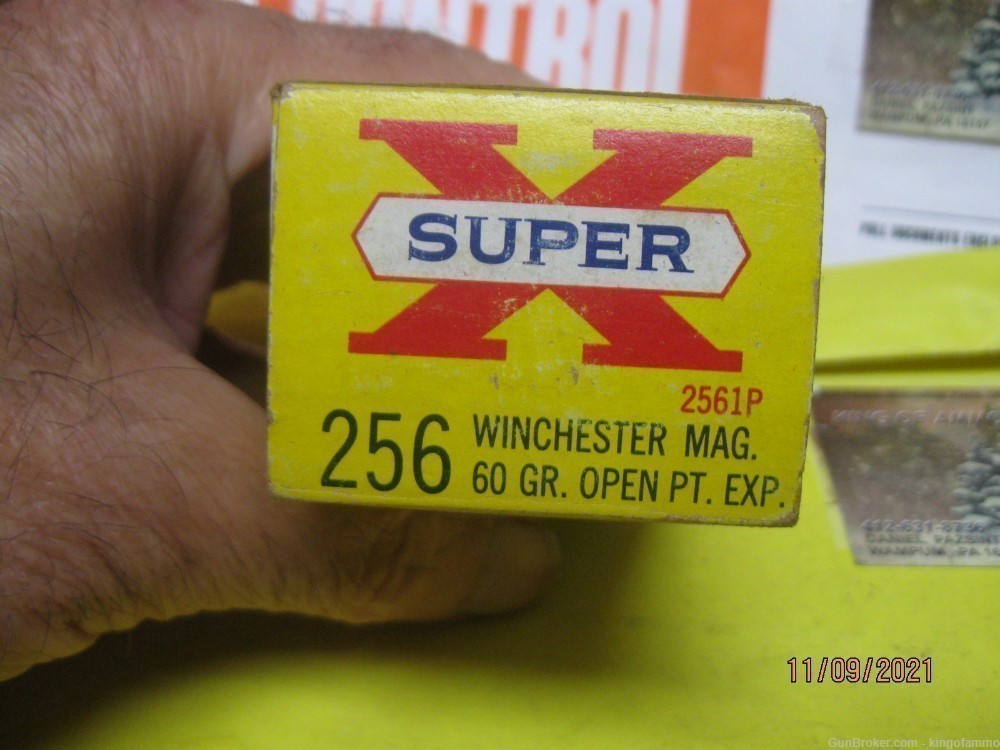 RARE Now 256 Win Mag Original Super-X Box 50 rds 60 gr HP Ammo; more avail-img-1