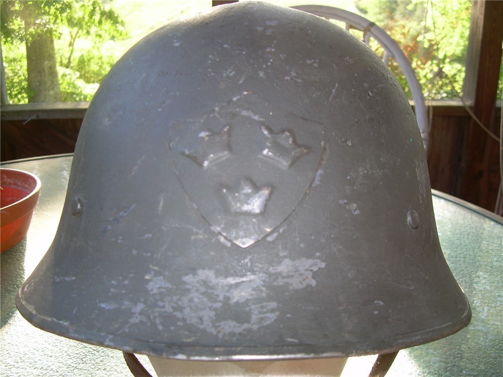 WW II Swedish M21 (18) Military Helmet, rare large size-img-13