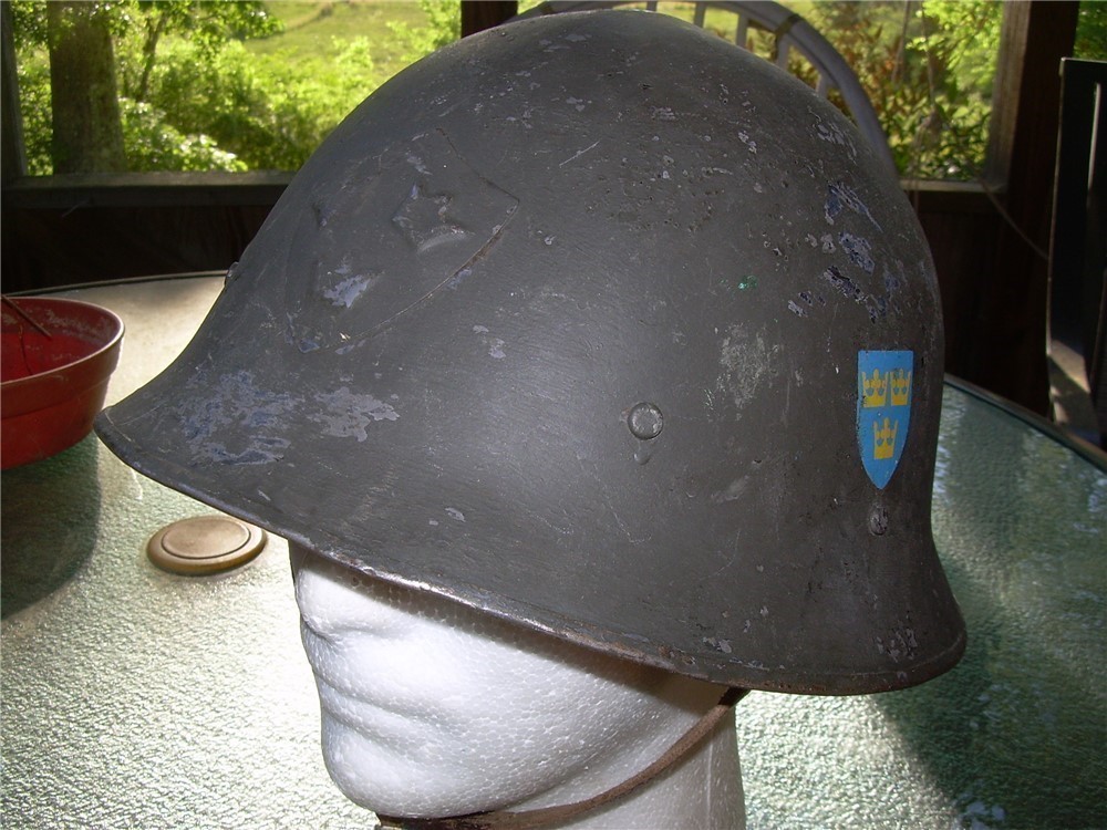 WW II Swedish M21 (18) Military Helmet, rare large size-img-12
