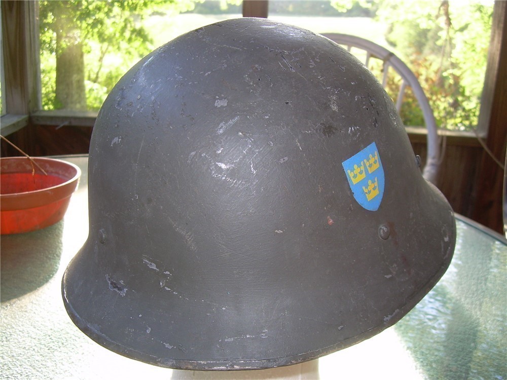 WW II Swedish M21 (18) Military Helmet, rare large size-img-10