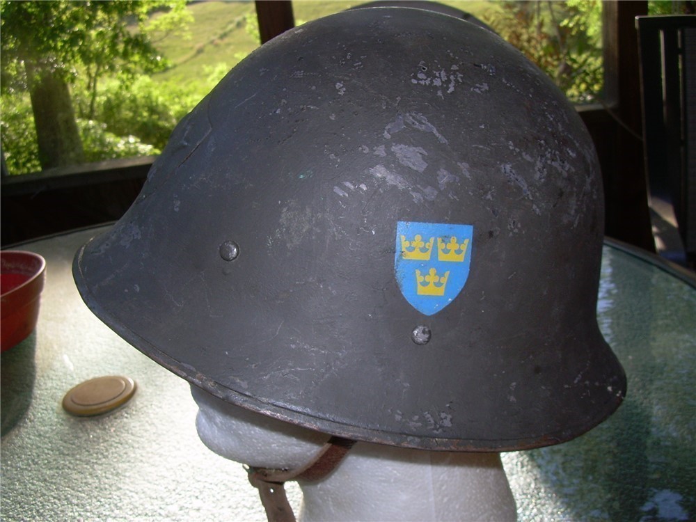 WW II Swedish M21 (18) Military Helmet, rare large size-img-9