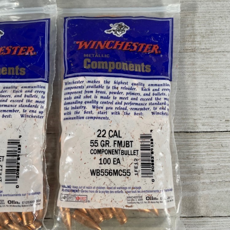 Winchester 22 Cal 55gr Reloading Bullets 200 Count WB556MC55-img-1