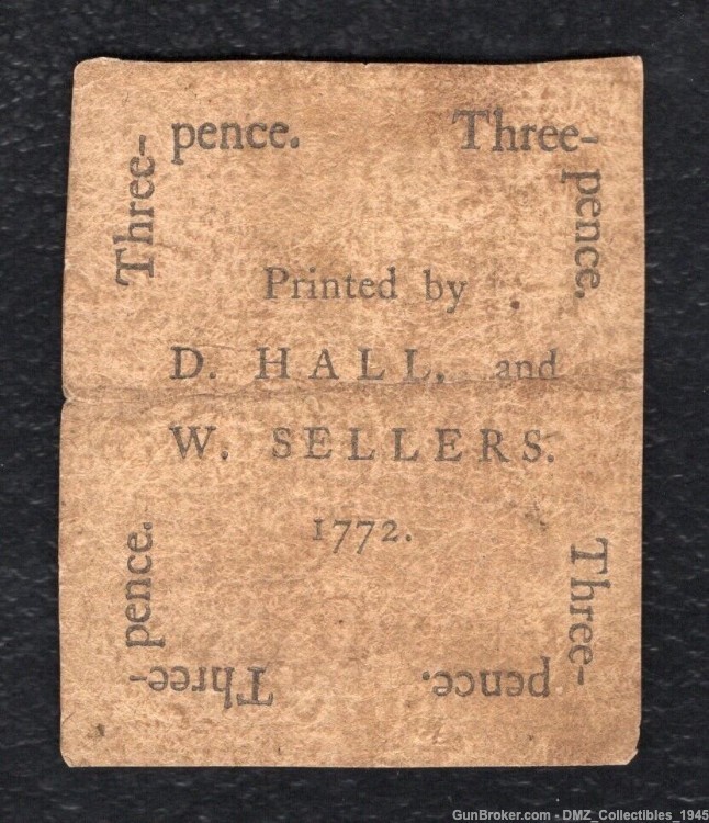 US Revolutionary War Era 1772 Pennsylvania Colonial Currency Note-img-1