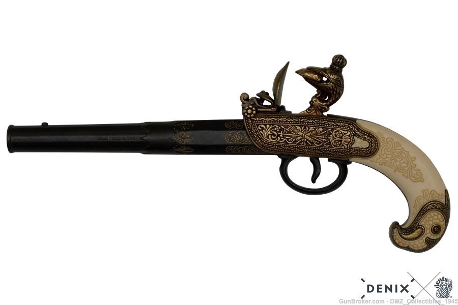 1700s Russian Flintlock Pistol Non-Firing Replica Gun by Denix of Spain-img-1