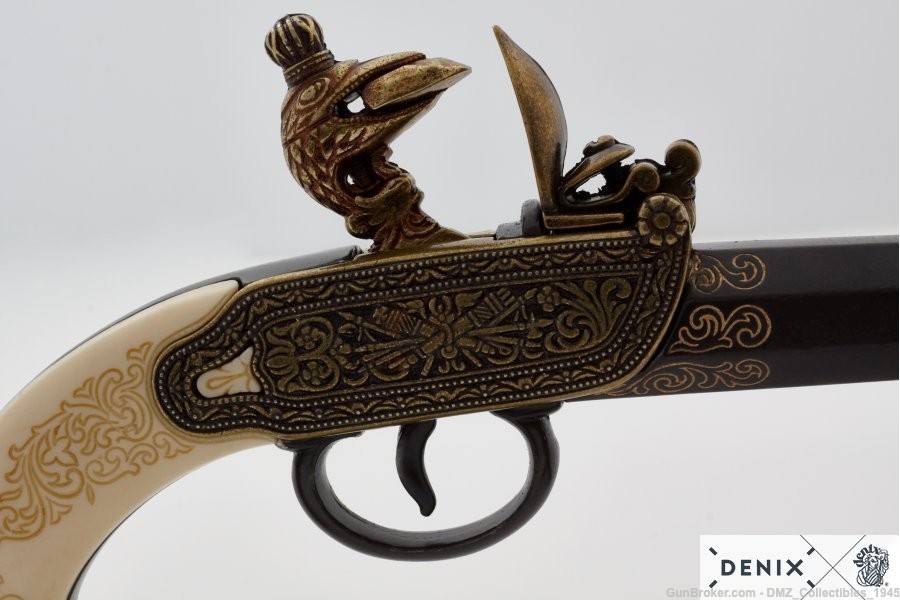1700s Russian Flintlock Pistol Non-Firing Replica Gun by Denix of Spain-img-4