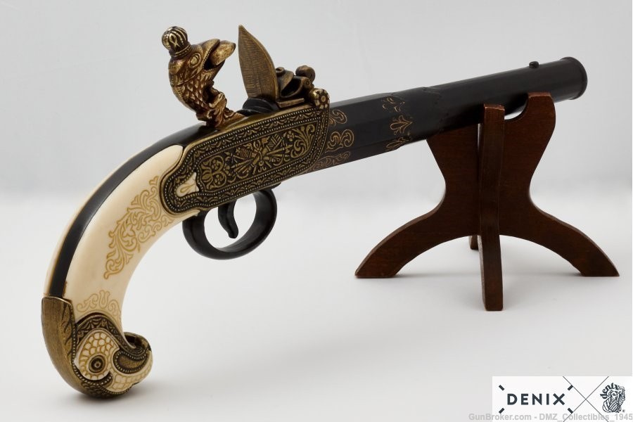 1700s Russian Flintlock Pistol Non-Firing Replica Gun by Denix of Spain-img-2