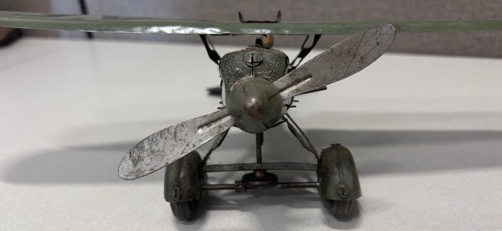 Vintage Original WW2 German Tipp Co D-OLAF Wind-Up Tin Bomber Plane -img-9