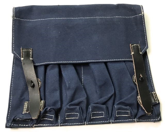 WWII GERMAN MP38 MP40 AMMO POUCH, 6 CELL-BLUE-img-0