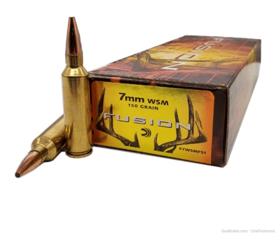 Federal Fusion 7mm WSM Winchester Short Magnum 150gr SP RIfle Ammo - 20 Rds-img-0