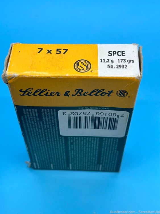 7 x 57mm Mauser Sellier & Bellot Ammo - 20 Rounds-img-3