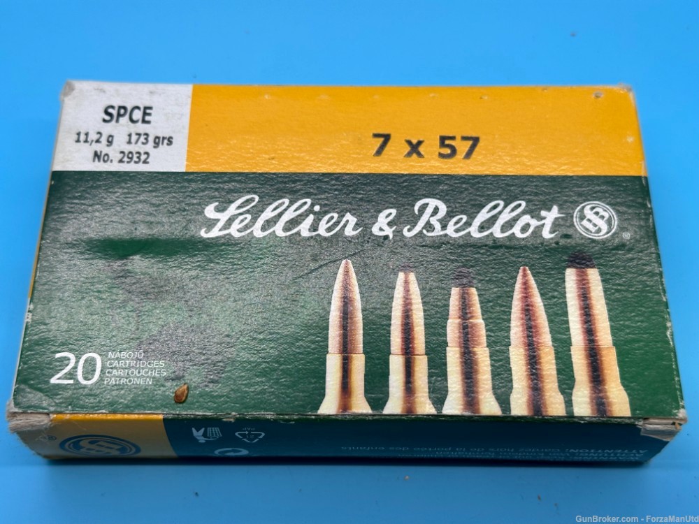 7 x 57mm Mauser Sellier & Bellot Ammo - 20 Rounds-img-0