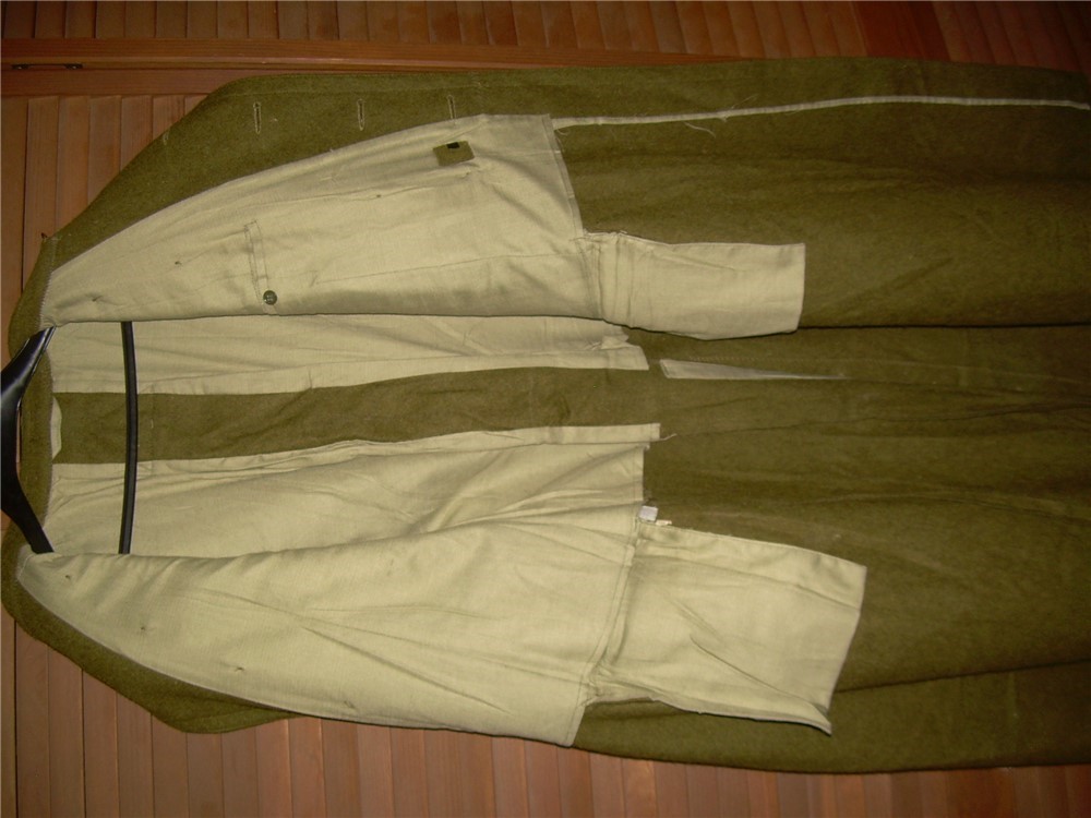 NOS Romanian mil-surp VTG wool trench greatcoat, Med size, marked Talia IV -img-4
