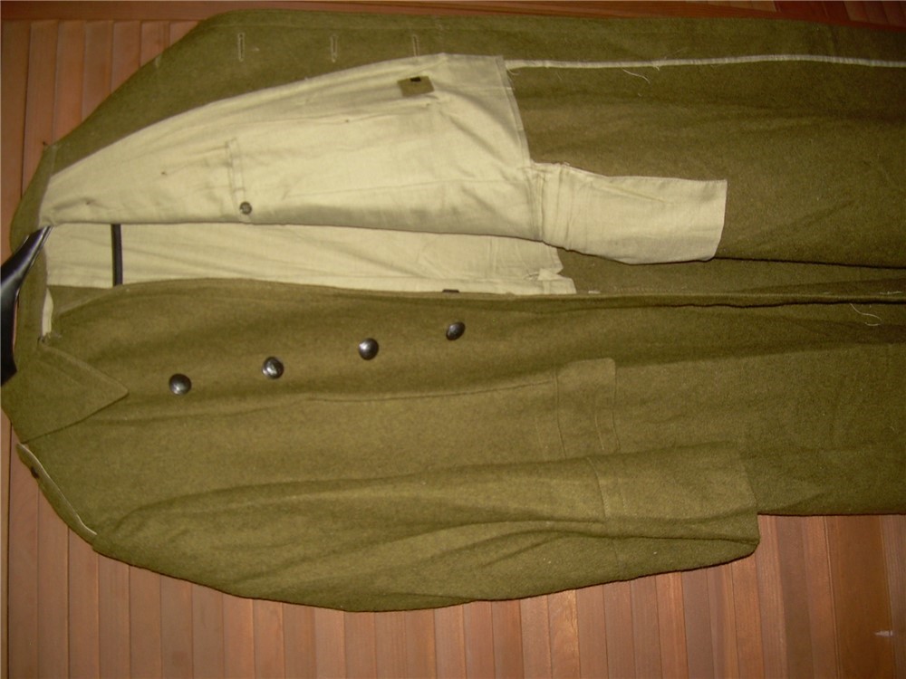NOS Romanian mil-surp VTG wool trench greatcoat, Med size, marked Talia IV -img-5