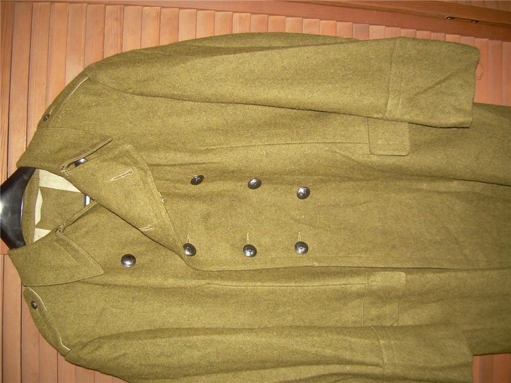 NOS Romanian mil-surp VTG wool trench greatcoat, Med size, marked Talia IV -img-2
