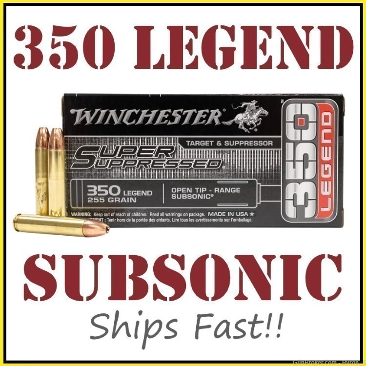 20rds Winchester Super Suppressed™ .350 Legend 255gr SUP350 + FAST SHIP-img-0