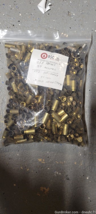 40 cal Range Brass for Reloading already primed mixed head stamps-img-0