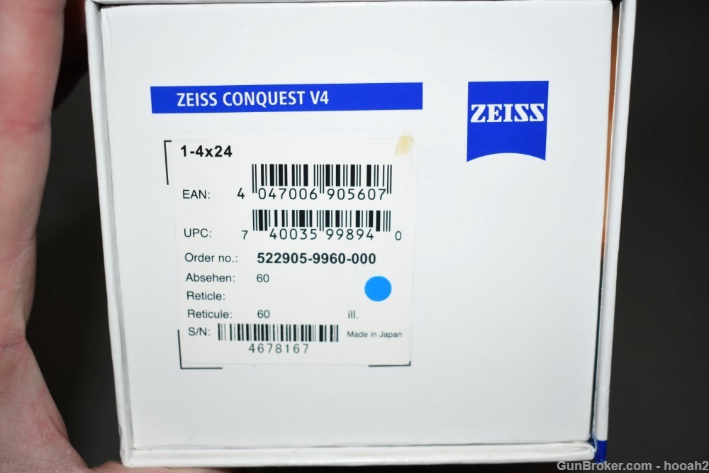 Excellent Zeiss Conquest V4 1-4x24 Illuminated #60 Rifle Scope W Box-img-22