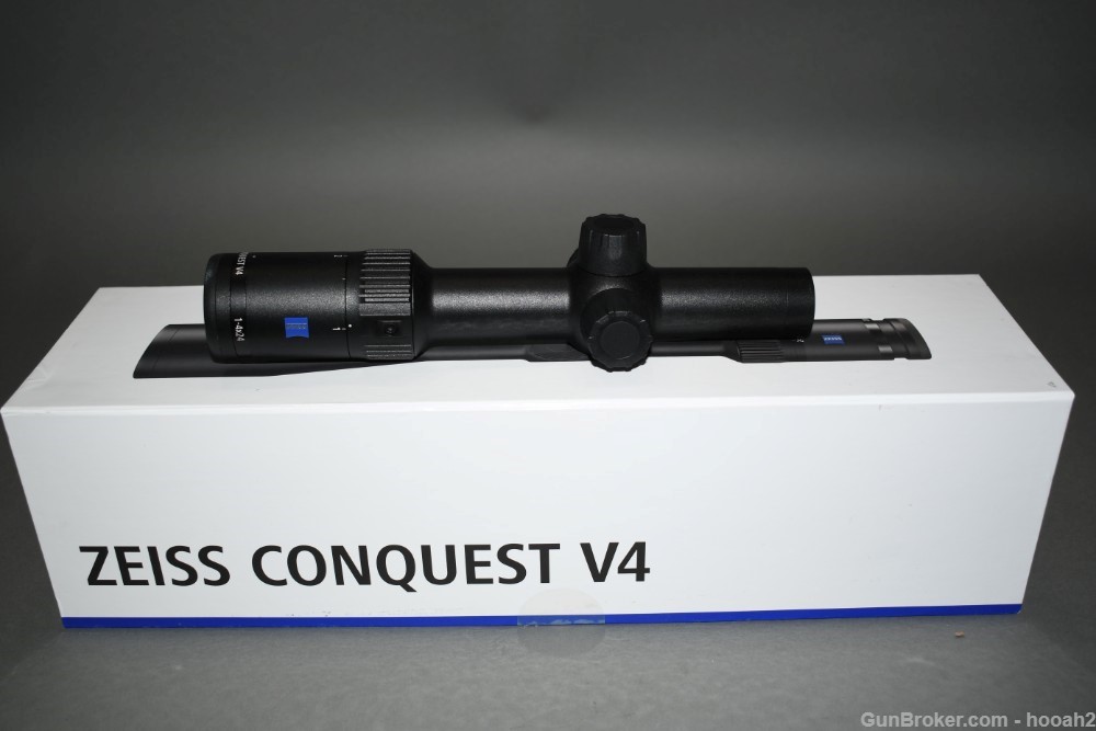 Excellent Zeiss Conquest V4 1-4x24 Illuminated #60 Rifle Scope W Box-img-0