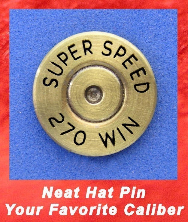 SUPER SPEED 270 WIN Brass Cartridge Hat Pin  Tie Tac  Ammo Bullet-img-0