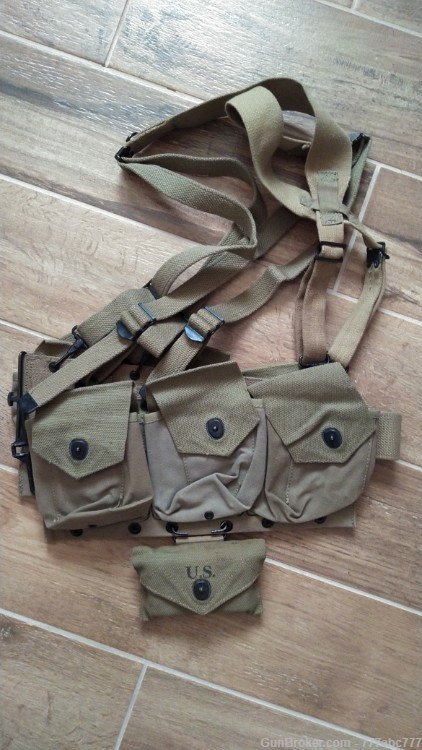 WW II USGI Browning Automatic Rifleman's Belt, Suspenders, etc...-img-0