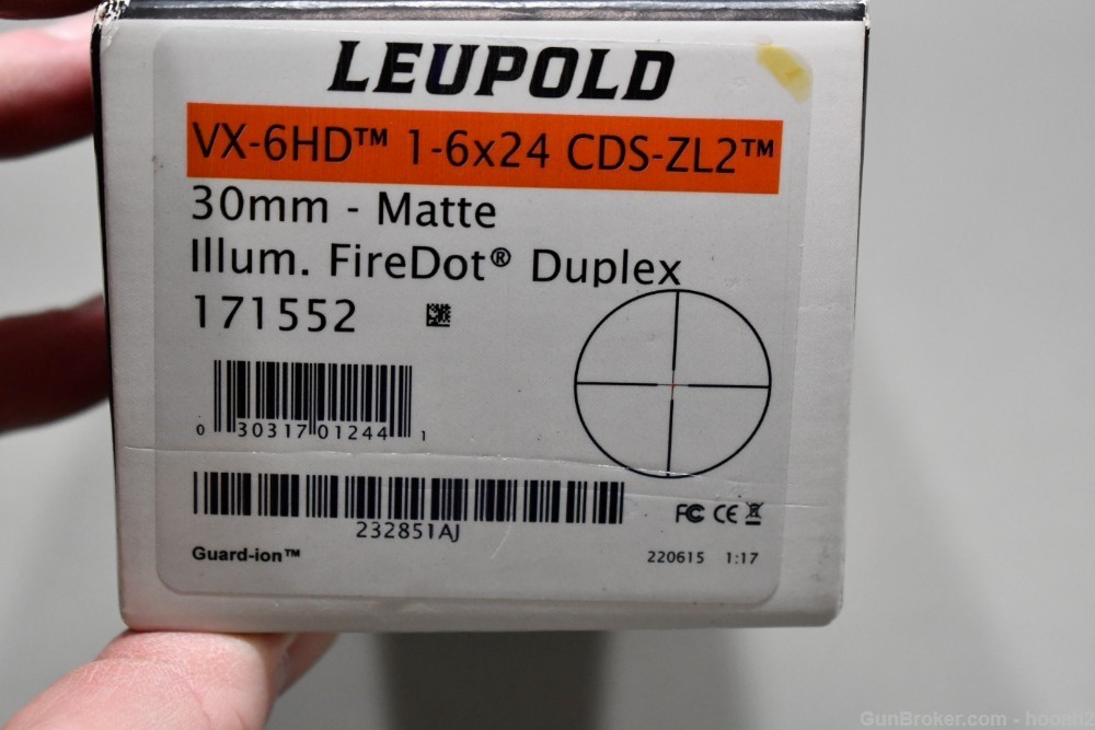 Excellent Leupold VX-6HD 1-6x24mm CDS-ZL2 Firedot 30mm Matte Scope W Box-img-25