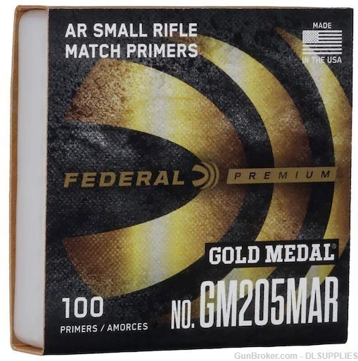 FEDERAL GOLD MEDAL AR SMALL RIFLE MATCH PRIMERS 1000 COUNT SKU GM205MAR-img-0