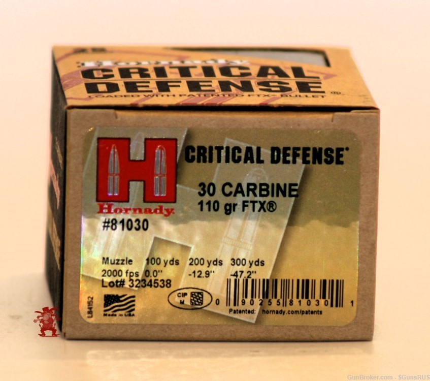 30 Cal Carbine HORNADY® Critical Defense 110 Grain FTX Defense Ammo 25 RDS -img-1