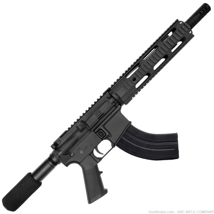 AR-15 7.62X39 Pistol 10.5" Barrel Quad Rail Handguard-Black-img-0