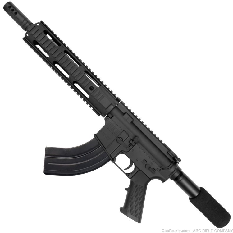 AR-15 7.62X39 Pistol 10.5" Barrel Quad Rail Handguard-Black-img-1