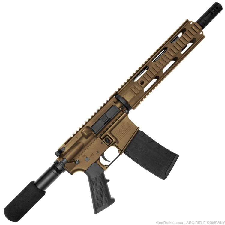 AR-15 7.62X39 Pistol 10.5" Barrel Quad Rail Handguard-Bronze-img-0