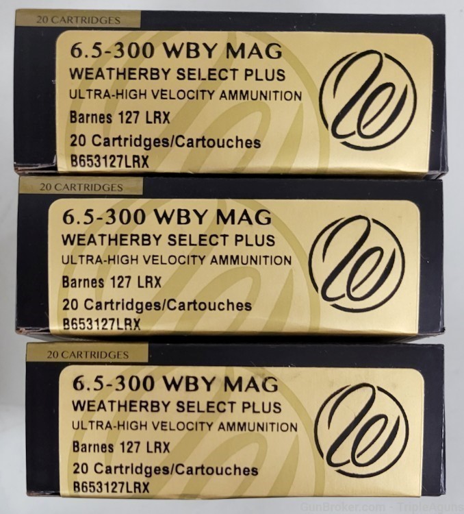 Weatherby Select Plus 6.5-300 Weatherby 127gr Barnes LRX lot of 60rds-img-0