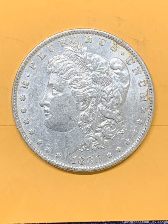 1880-O Morgan Silver Dollar - AU+ / BU detail -img-0