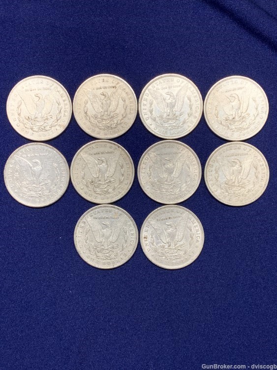 Morgan Silver Dollar Random year AU - 10 coins -img-1